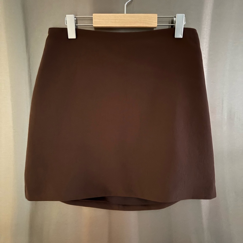 Aritzia / Wilfred Classic Mini Skirt in Rich Mocha Brown (0)